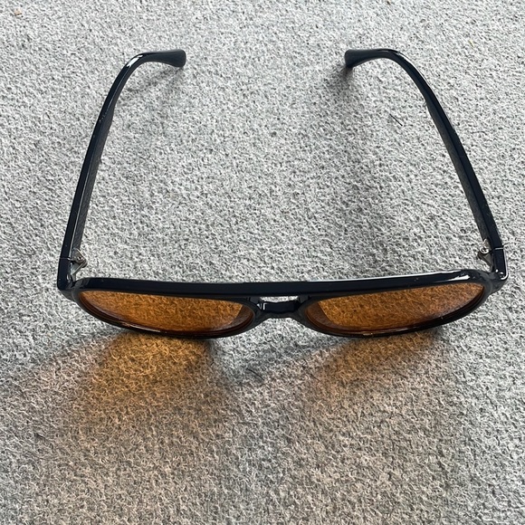 ZEELIY Trendy Tint Lens Aviator Women Men Retro Oversized  - BLACK VINTAGE RETRO 70S ORANGE TINTED AVIATOR SUNGLASSES *NEW ARRIVAL *NEW*